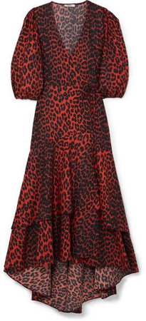 Bijou Leopard-print Cotton-poplin Wrap Dress - Leopard print