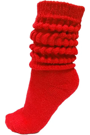 red slouch sock