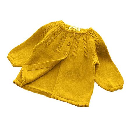 Amazon.com: KIMJUN Infant Baby Girls Boys Cardigan Sweater Unisex Toddler Knit Button up Outwear Yellow XL: Clothing