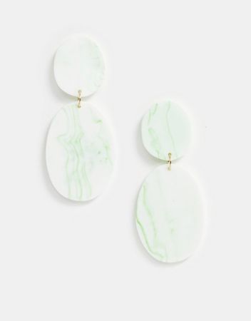 ASOS DESIGN earrings in marbled green resin | ASOS