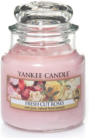 Amazon.com: Yankee Candle 5038580004465 jar Small Fresh Cut Roses YSMFCR, one Size.: Home & Kitchen