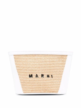 Shop Marni Tropicalia panelled woven clutch bag with Express Delivery - FARFETCH