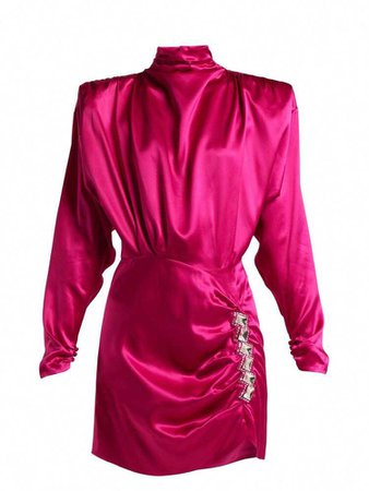 Crystal-embellished Silk-satin Mini Dress