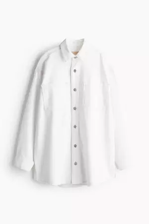 Feather Soft Denim Shirt - White - Ladies | H&M US