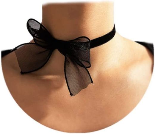 Amazon.com: Asphire Sexy Black Lace Bow-knot Collar Choker Necklace Soft Velvet Suede Choker Tie Cravat Jewelry Gift for Women Girls (Black): Clothing, Shoes & Jewelry