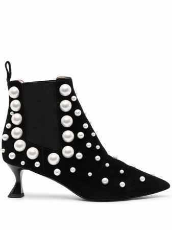 Moschino pearl-embellished ankle boots - FARFETCH