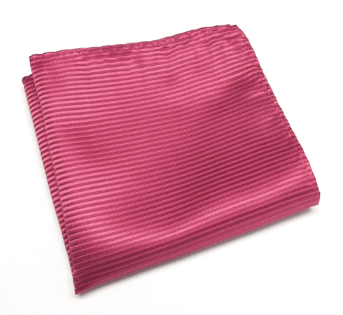 Pocket Square Raspberry Pink Stripe Hanky Handkerchief