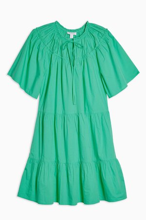 Green Poplin Smock Mini Dress | Topshop