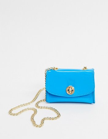 ASOS DESIGN mini purse bag in patent blue | ASOS