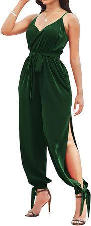 Women's Casual Adjustable Spaghetti Strap Jumpsuits Bodycon Sleeveless Long Pants Elegant Rompers with Pockets : Clothing, Shoes & Jewelry