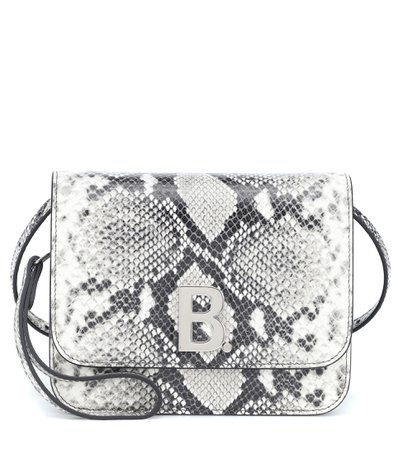 Balenciaga - B. Small snake-effect leather shoulder bag | Mytheresa