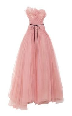 Pink Asymmetric Ruched Ball Gown by Monique Lhuillier Resort 2019