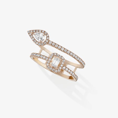 Messika PINK GOLD DIAMOND RING MY TWIN 2 ROWS 2X0,10CT