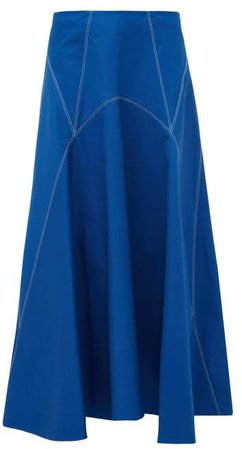 Colville - Panelled Cotton Twill Skirt - Womens - Blue