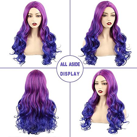 Amazon.com: AISI BEAUTY Ombre Long Costume Wavy Synthetic Wig Pink to Blue to Green Color for Cosplay Girls and Women Party or Daily Use Wig : Clothing, Shoes & Jewelry