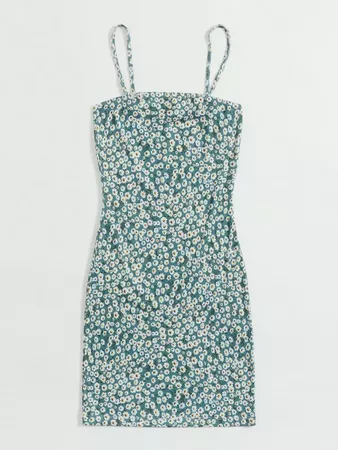 Ditsy Floral Bodycon Dress | SHEIN USA green