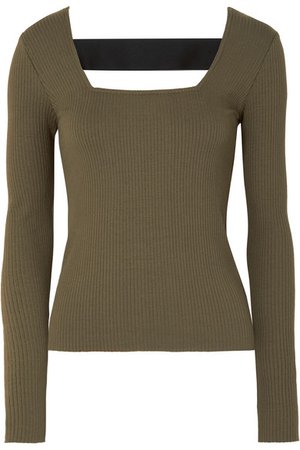 The Range | Alloy cutout ribbed stretch-knit top | NET-A-PORTER.COM
