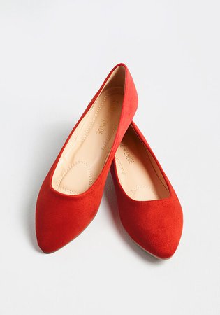 Right to the Pointe Ballet Flat Red | ModCloth