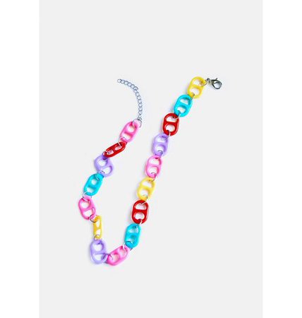 Chain Link Necklace - Rainbow | Dolls Kill