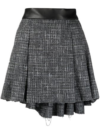 Shop Natasha Zinko flared-back tweed mini skirt with Express Delivery - FARFETCH
