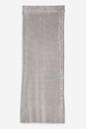 Popper Side Skirt | Topshop grey