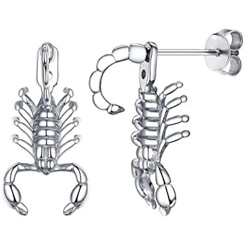 925 Sterling Silver Scorpion Stud Earrings