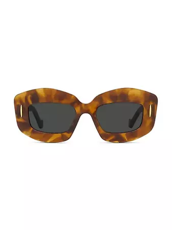 Shop Loewe Chunky Anagram 49MM Rectangular Sunglasses | Saks Fifth Avenue