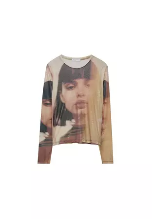 Tulle face T-shirt - Women's See all | Stradivarius United States