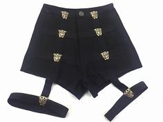 Black and Gold shorts w/strap