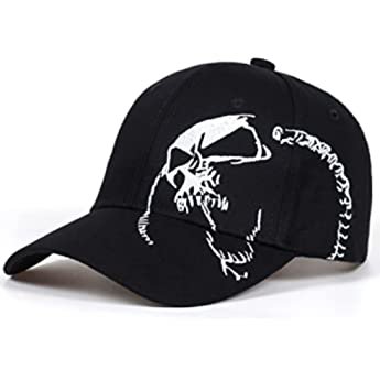 Amazon.com: LOCOMO Men Women Skull Baseball Cap Bone Skeleton Monster Embroidery Trucker Hat Brim Cap FFH443BLK: Clothing, Shoes & Jewelry