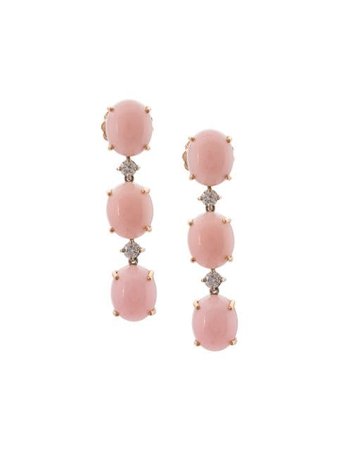 Irene Neuwirth 18kt Rose Gold Pink Opal And Diamond Drop Earrings - Farfetch