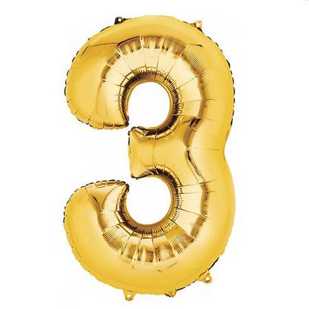 40" Gold Mylar Foil Number Helium Balloons | eFavorMart