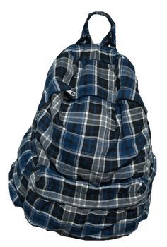 Blue Plaid Book Bag Backpack