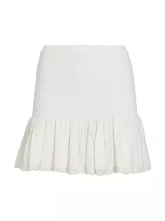Shop LoveShackFancy Milla Smocked Mini Skirt | Saks Fifth Avenue