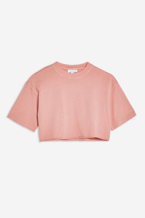 Pink Washed Cropped T-Shirt | Topshop