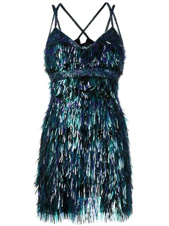 Alberta Ferretti bead-embellished Fringe Mini Dress - Farfetch