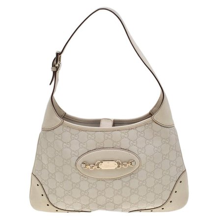 Gucci Cream Guccissima Leather Medium Jackie Hobo Bag For Sale at 1stdibs