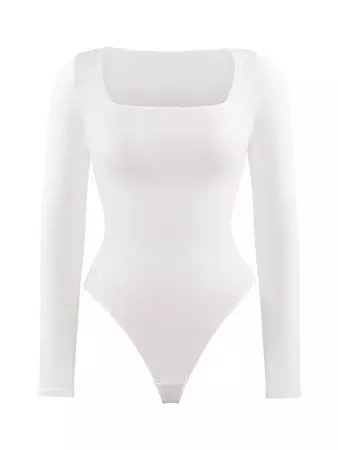 white long sleeve square neck bodysuit - Google Search
