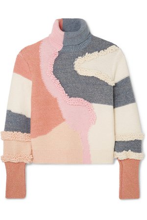 Peter Pilotto | Patchwork cotton-blend turtleneck sweater | NET-A-PORTER.COM