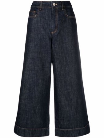 Shop Kenzo cropped wide-leg denim jeans with Express Delivery - FARFETCH