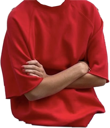 red baggy oversized t shirt