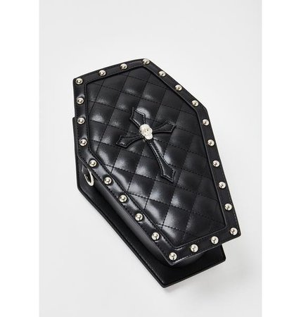 Halloween Black Quilted Coffin Backpack | Dolls Kill
