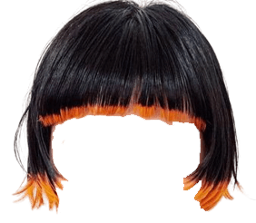 black hair orange tips