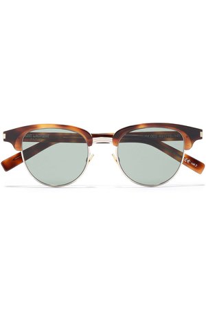 Animal print D-frame tortoiseshell-print acetate and gold-tone sunglasses | Sale up to 70% off | THE OUTNET | SAINT LAURENT | THE OUTNET