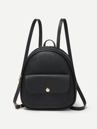 Pocket Front Textured Backpack | SHEIN USA