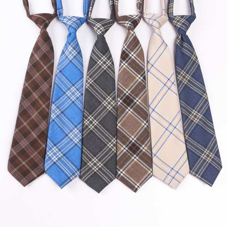 Online Shop 2019 New Jk Uniform Tie Free Student Plaid Tie Rubber Band Tie Cotton Plaid Japanese Student Uniform Tie Fashion Personality | Aliexpress Mobile
