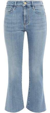Frayed High-rise Kick-flare Jeans