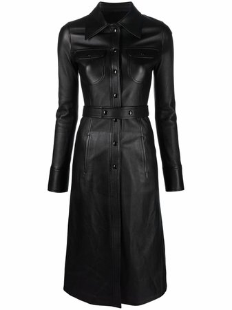 Courrèges Belted Leather Coat - Farfetch