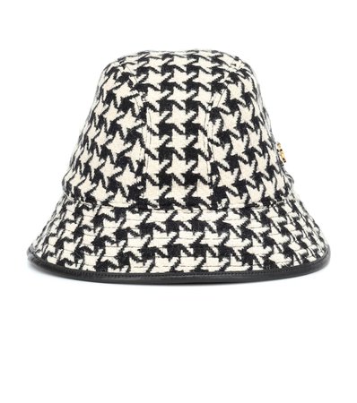 Gucci Houndstooth Wool-Blend Bucket Hat