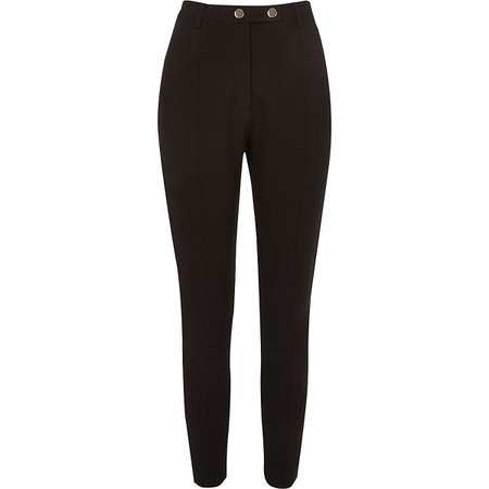 Black high waisted fitted trousers - Skinny Trousers - Trousers - women